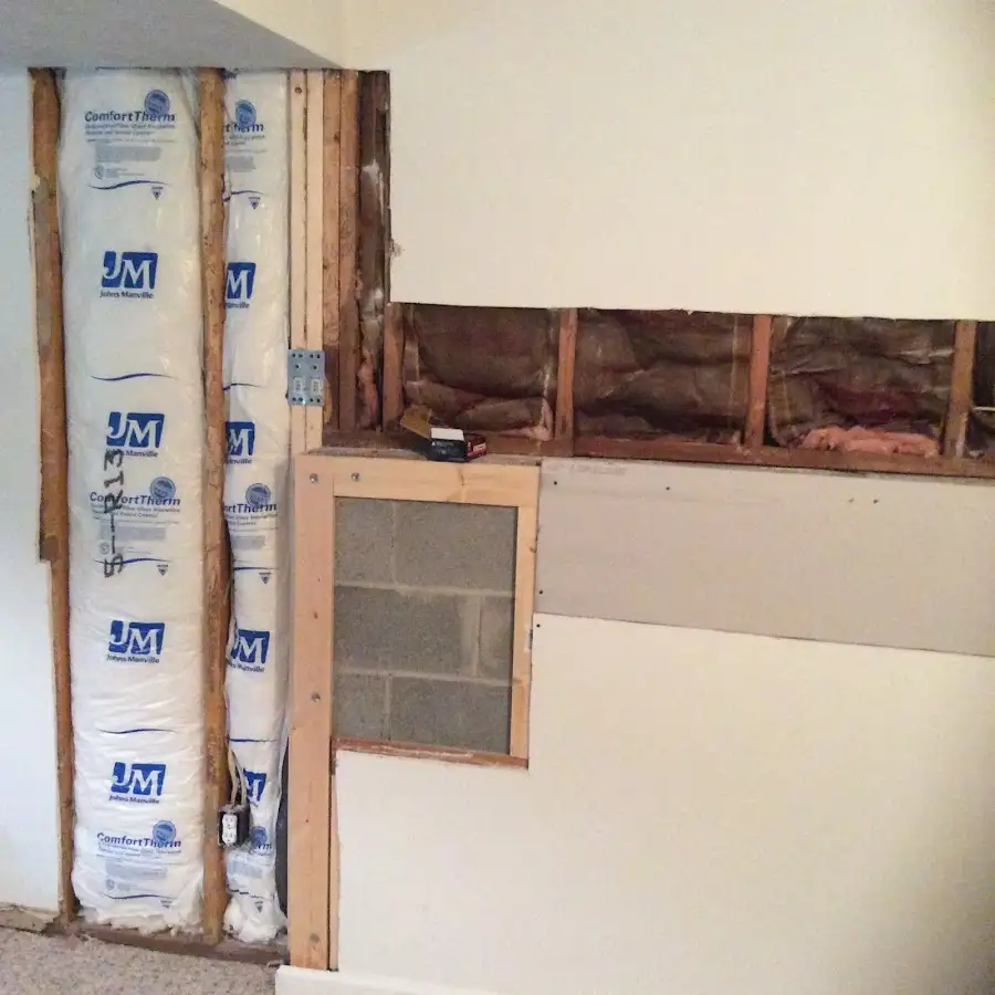 Wall insulation replacement during Contents Cleaning & Restoration in Abington